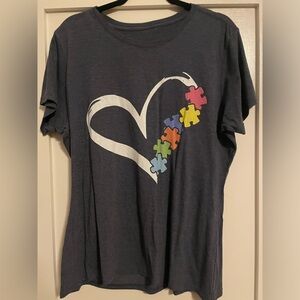 Autism Heart Puzzle Graphic T-Shirt